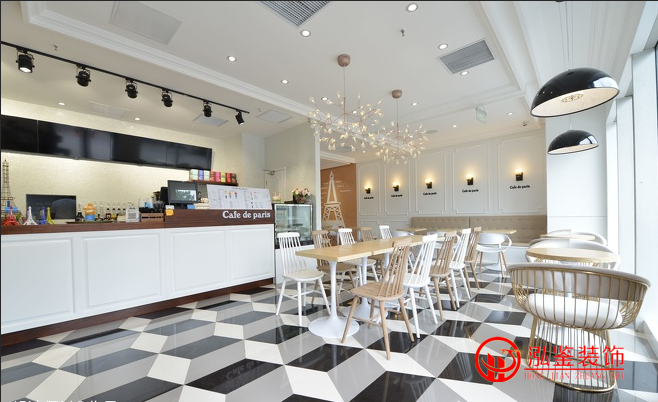 Cafe de paris甜品店装修效果图-北欧风格甜品店装修效果图