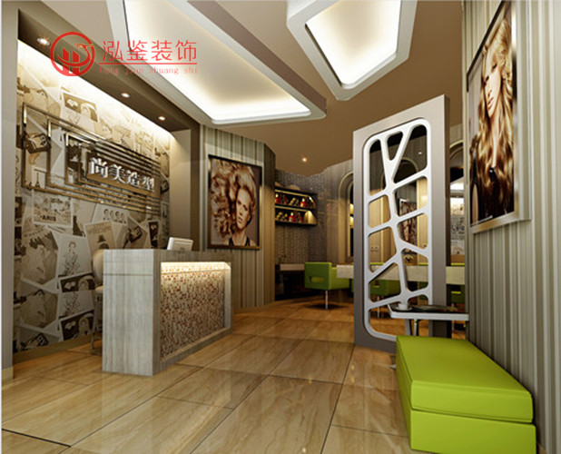 合肥店面装修-理发店店装修设计案例-效果图 方案1